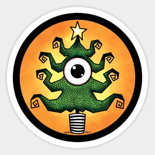 'Big Eye' Christmas Tree Monster Sticker